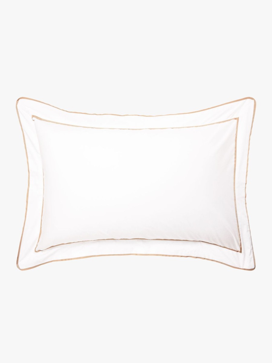 Bedroom L&M Home | Grosgrain Caramel Egyptian Cotton Pillowcases