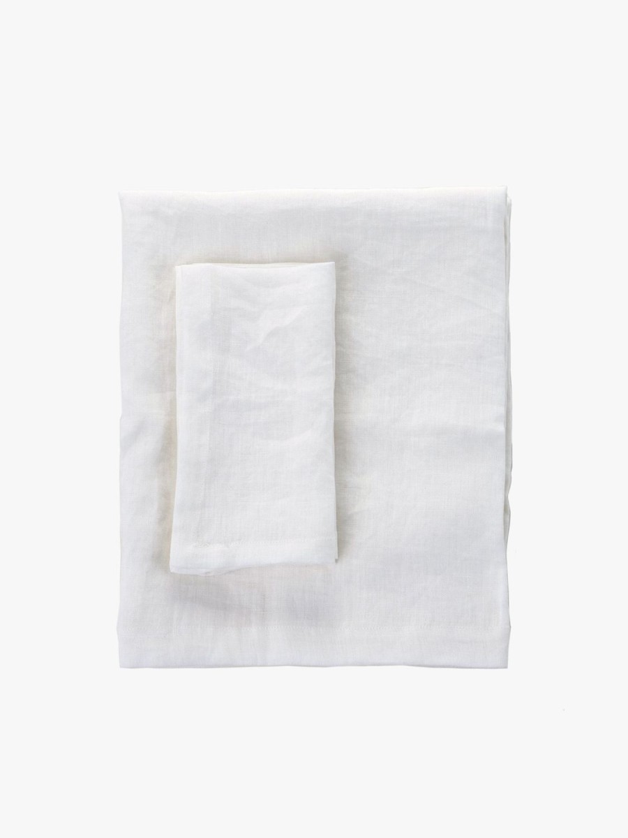 Dining L&M Home | Moss White French Linen Table Cloth