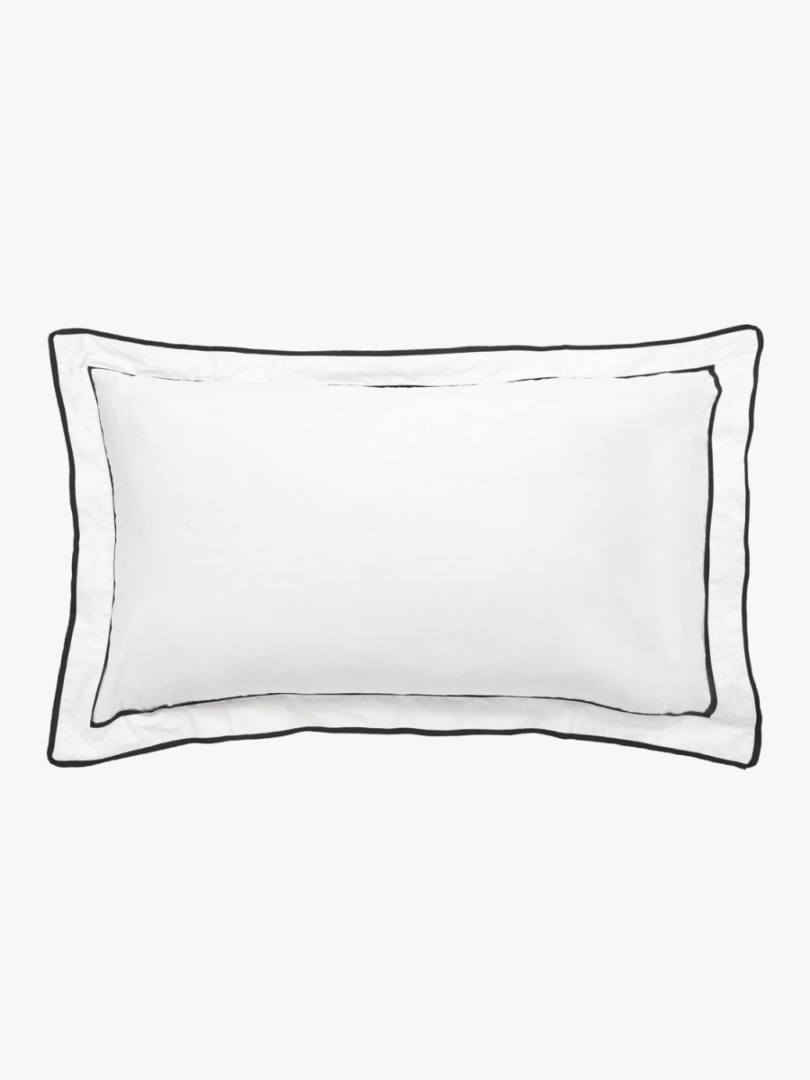 Bedroom L&M Home | Grosgrain Black Egyptian Cotton Pillowcases