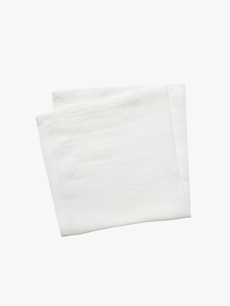 Dining L&M Home | Moss White French Linen Napkin Set