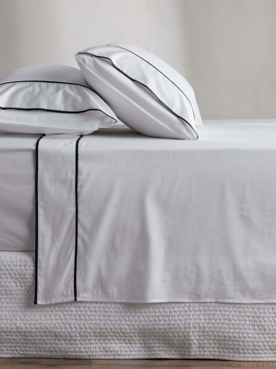 Bedroom L&M Home | Grosgrain Black Egyptian Cotton Sheet Set