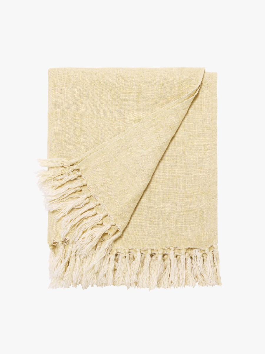 Bedroom L&M Home | Burton Limone Heavy Linen Throw