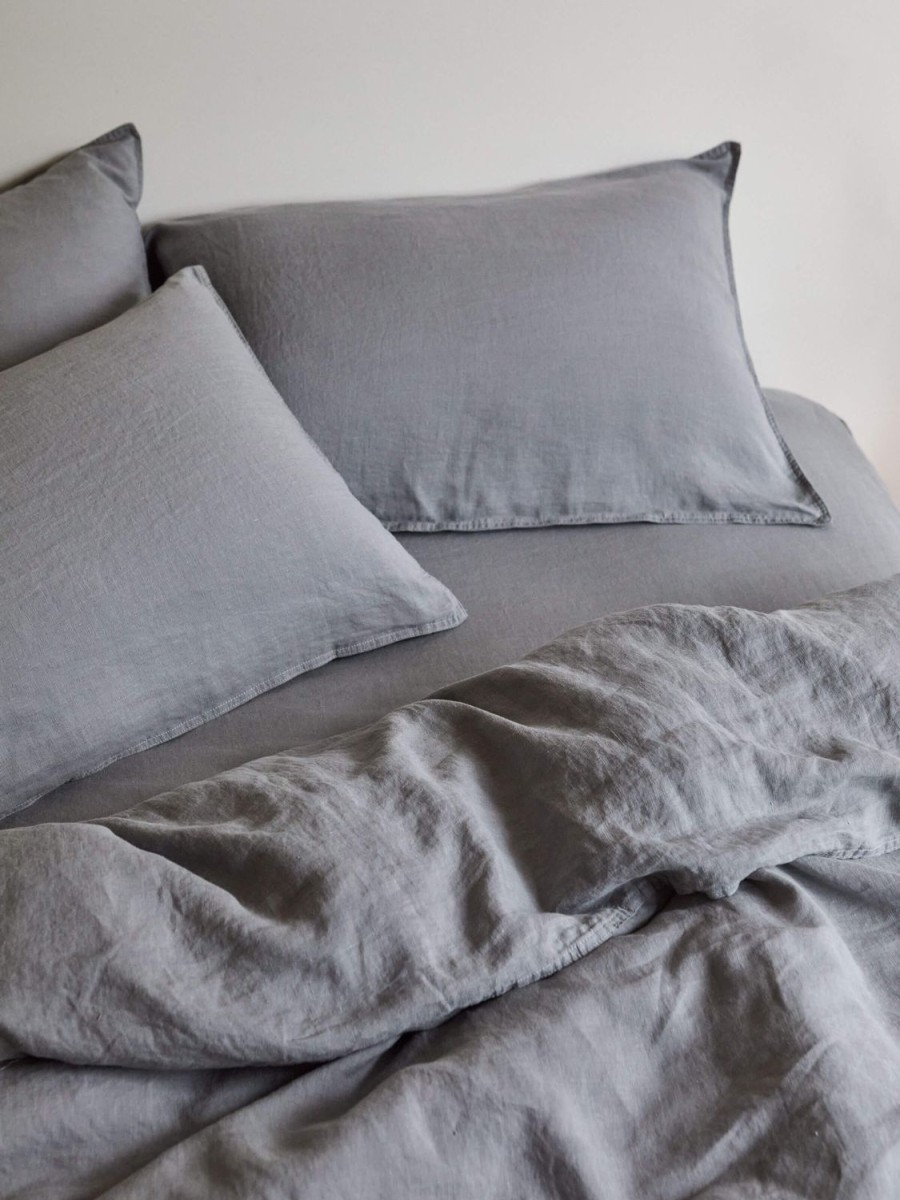 Bedroom L&M Home | Mondo Storm Organic French Linen Pillowcases