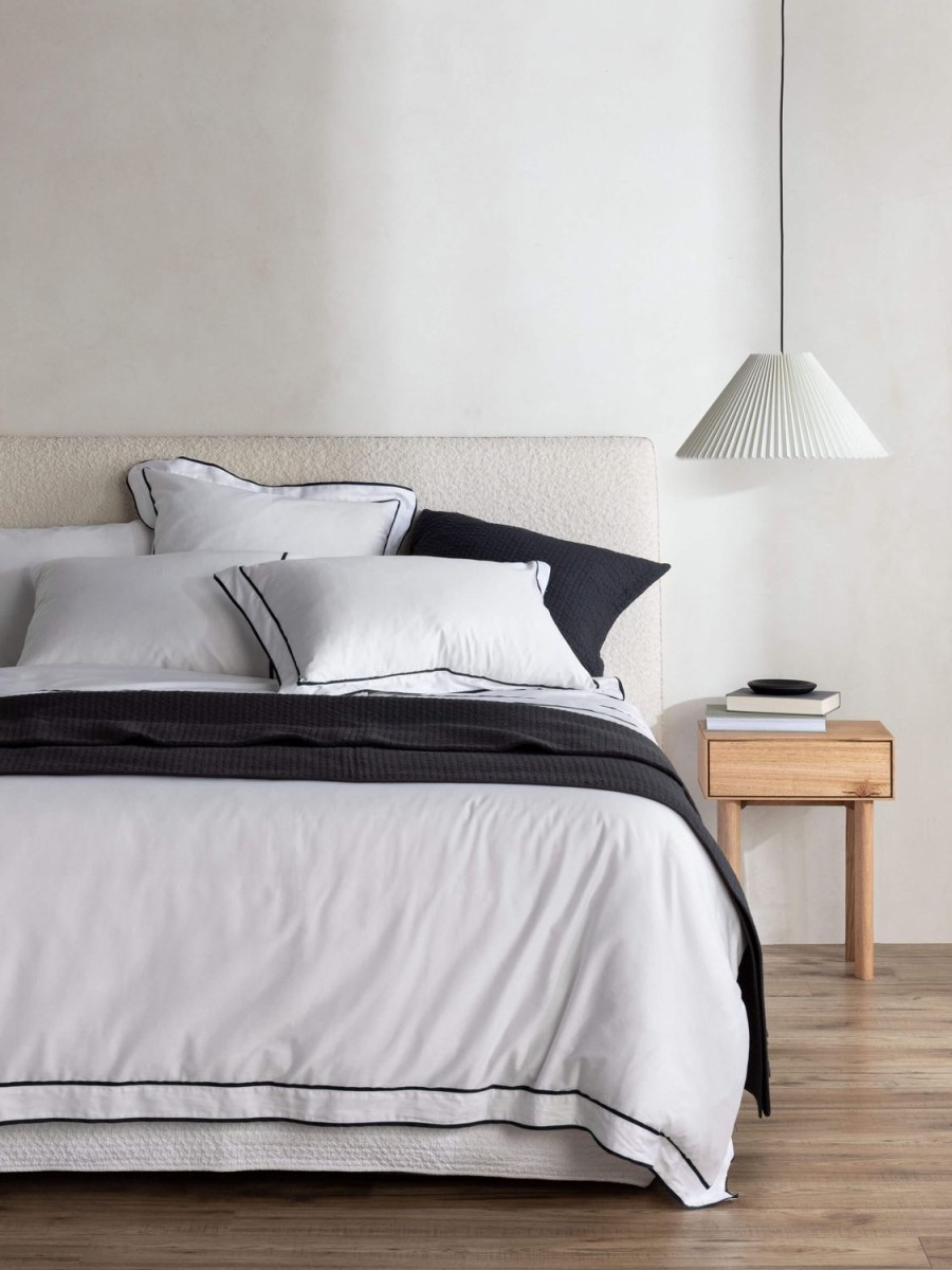 Bedroom L&M Home | Grosgrain Black Egyptian Cotton Duvet Cover Set