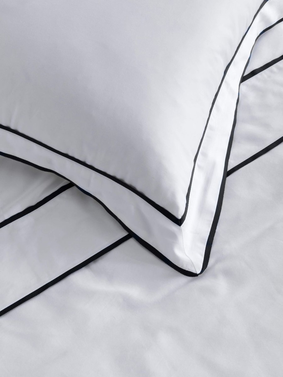 Bedroom L&M Home | Grosgrain Black Egyptian Cotton Duvet Cover Set