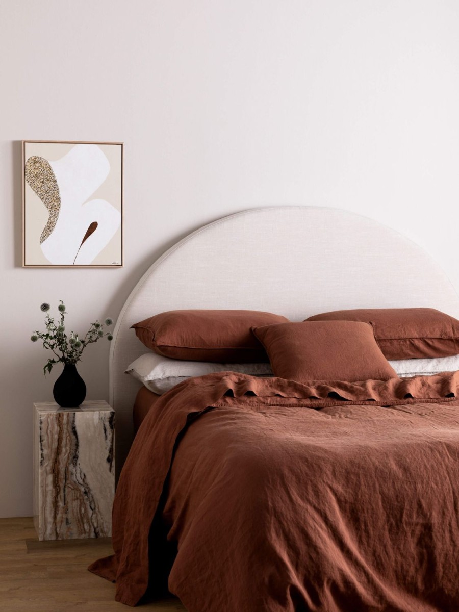 Bedroom L&M Home | Mondo Cinnamon Organic French Linen Duvet Cover Set