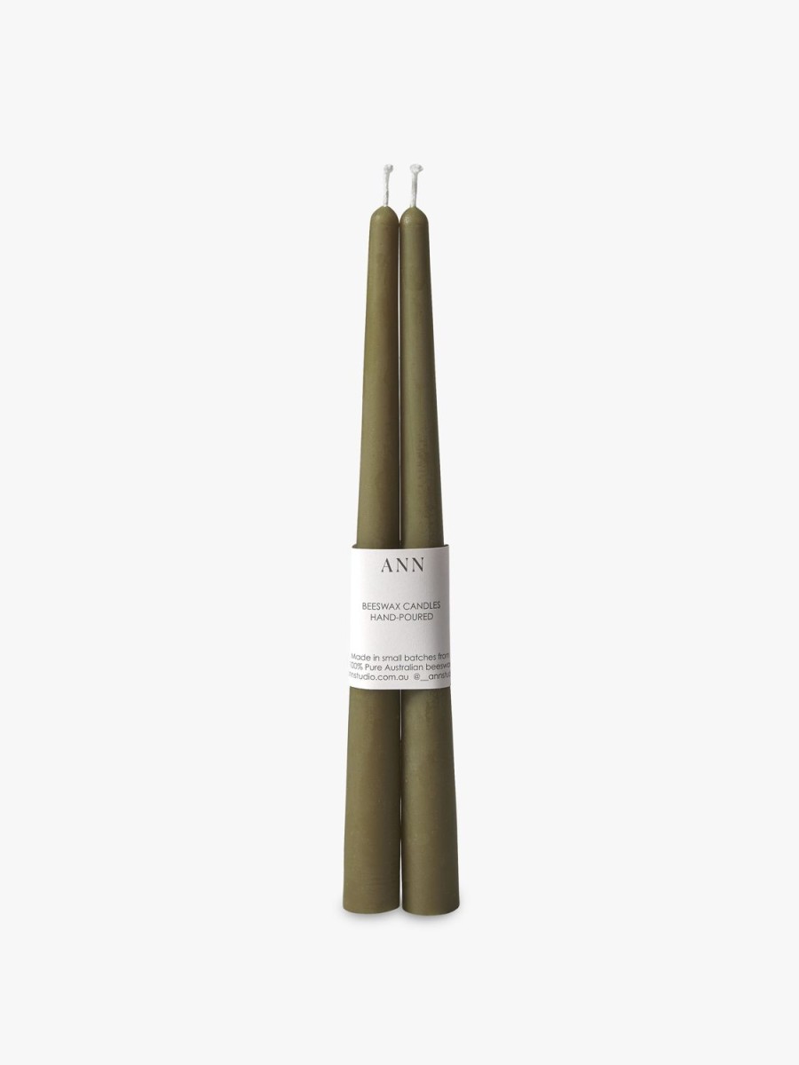 Living L&M Home | Tapered Candle Pair - Olive