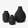 Living L&M Home | Mona Black Trio Of Vases