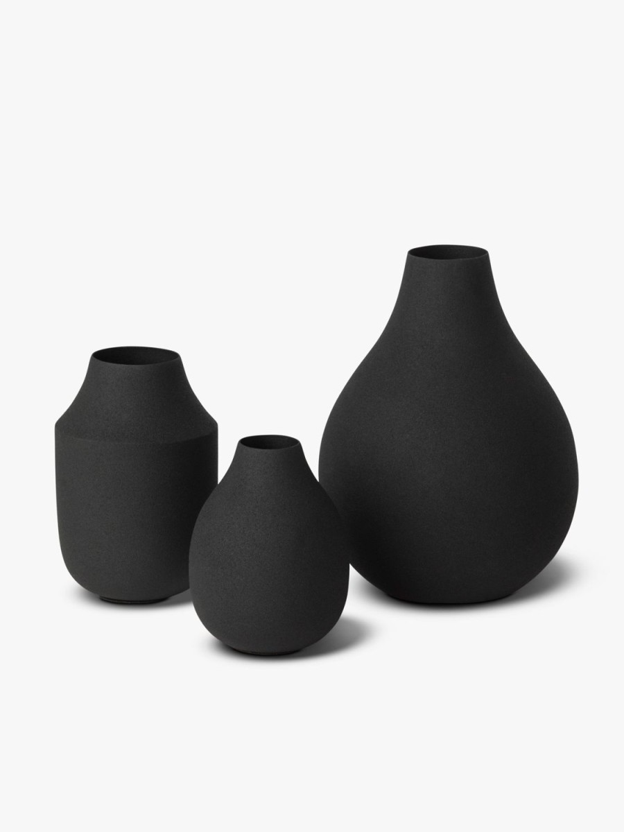 Living L&M Home | Mona Black Trio Of Vases