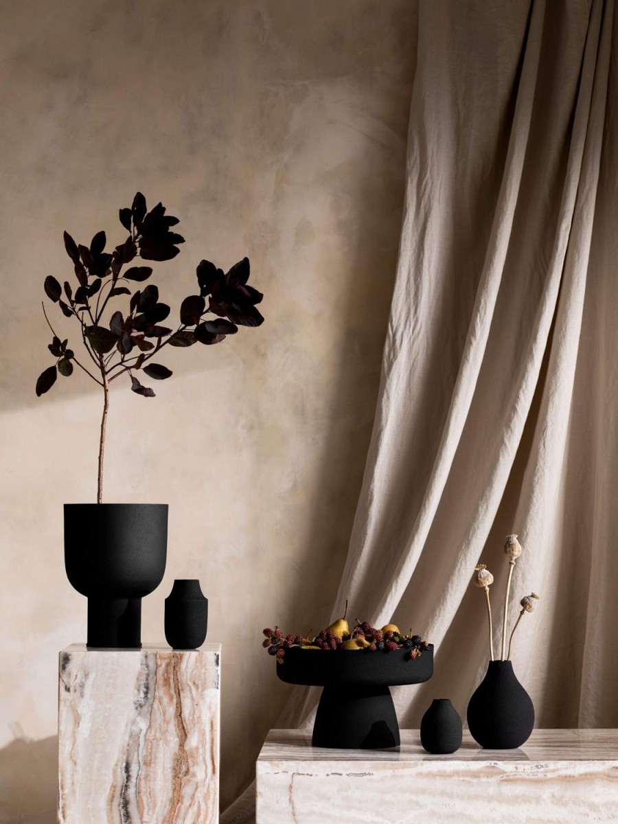 Living L&M Home | Mona Black Trio Of Vases