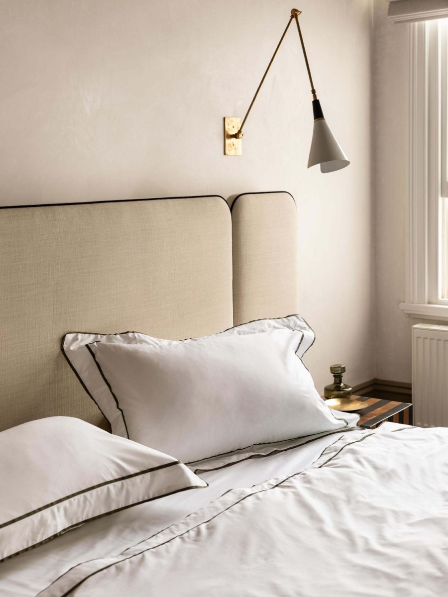 Bedroom L&M Home | Grosgrain Olive Egyptian Cotton Pillowcases