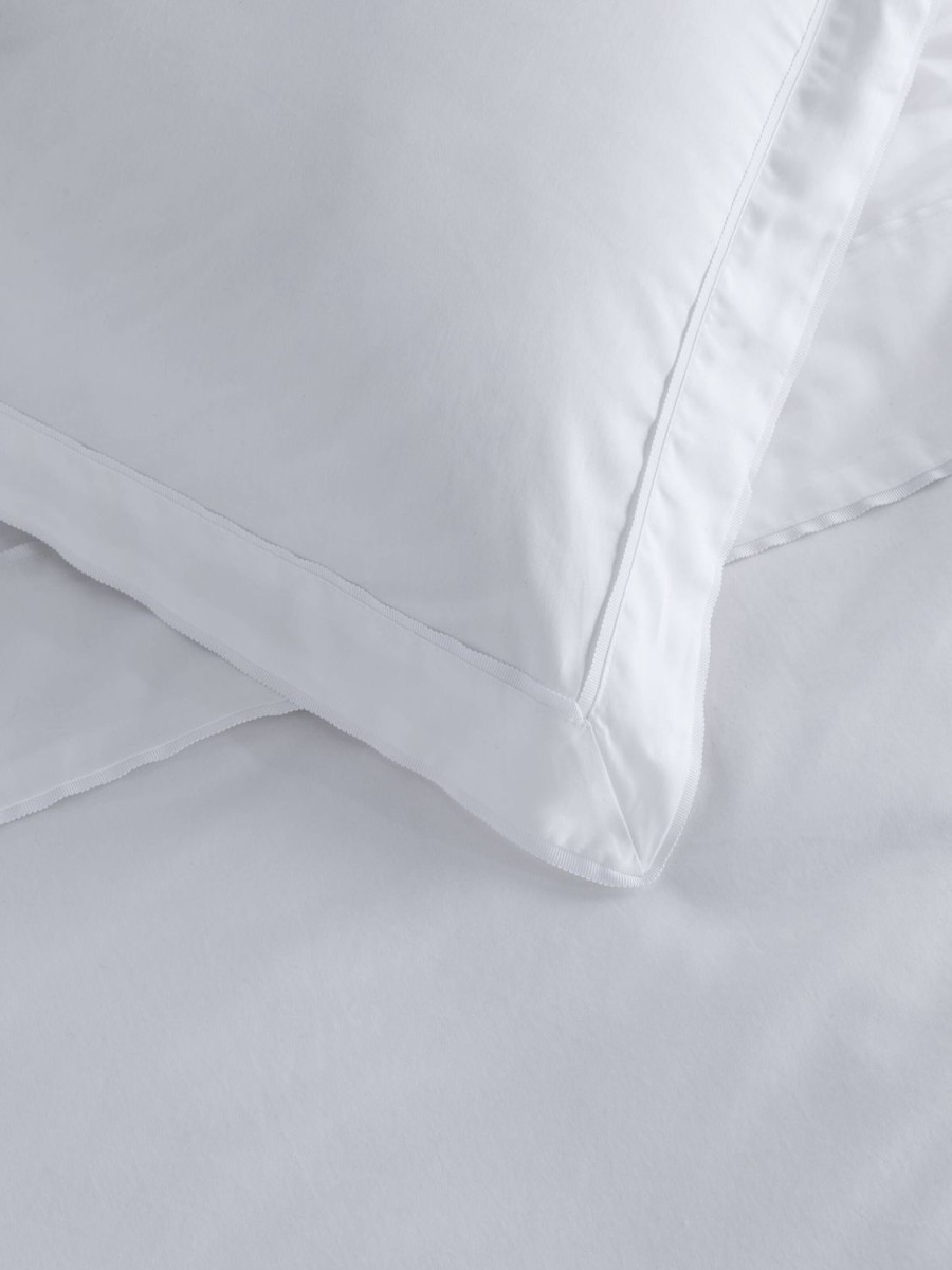 Bedroom L&M Home | Grosgrain White Egyptian Cotton Duvet Cover Set