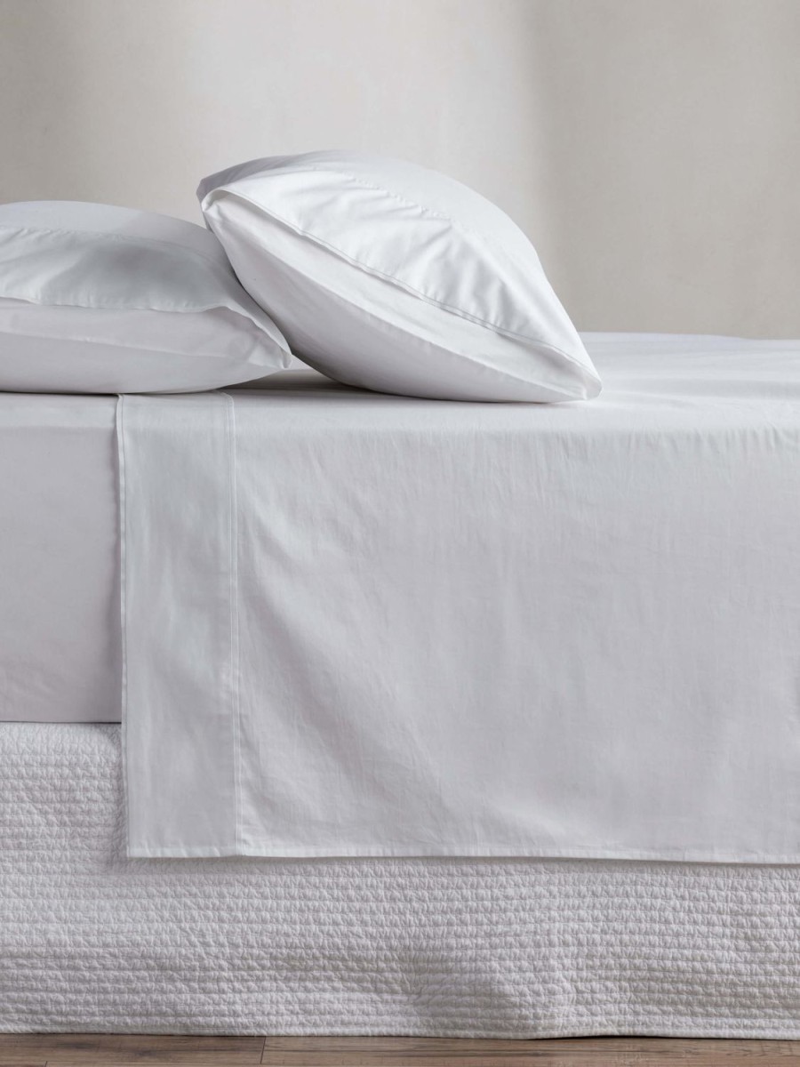 Bedroom L&M Home | Grosgrain White Egyptian Cotton Sheet Set