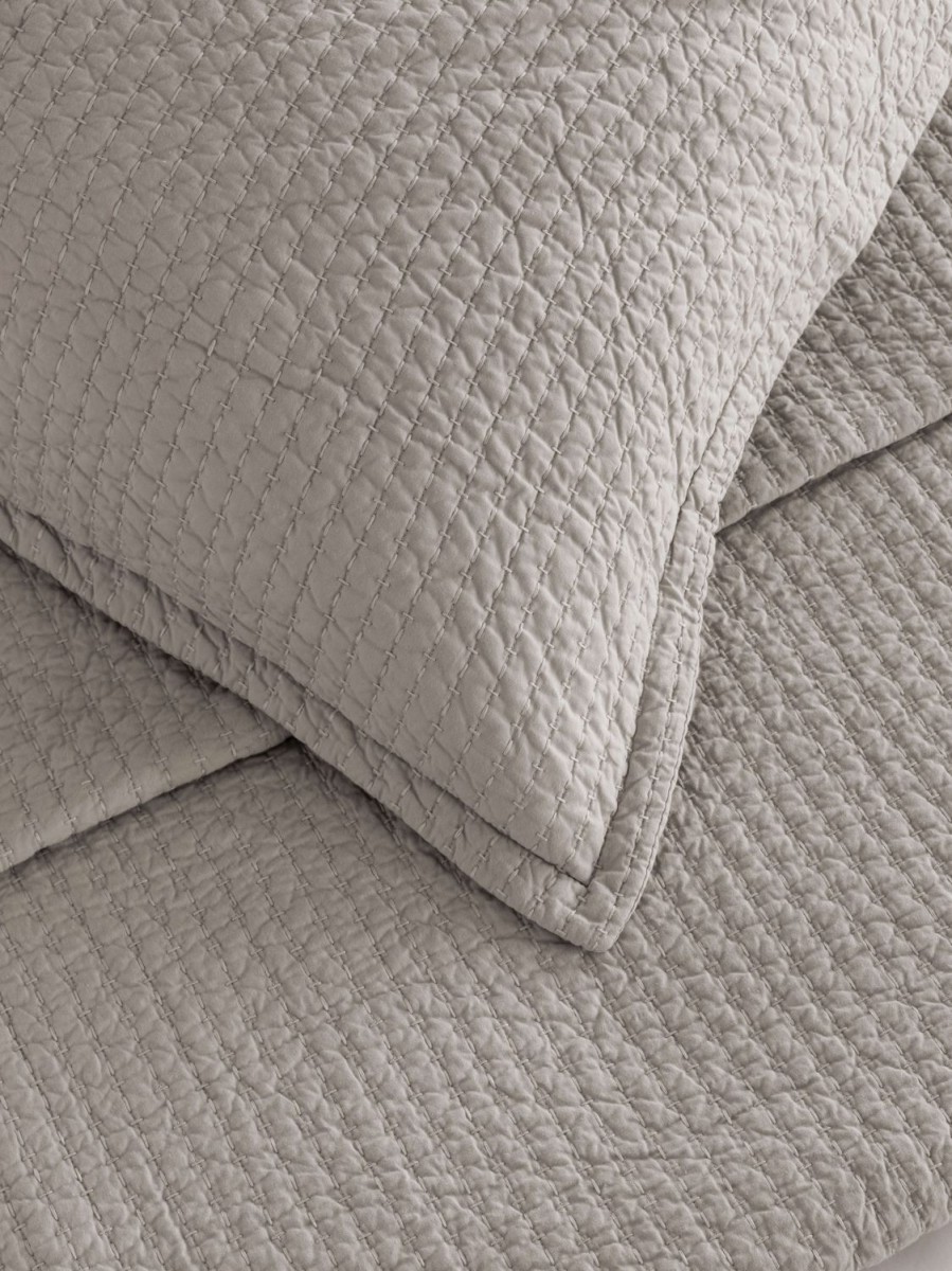 Bedroom L&M Home | Aspen Flax Pure Cotton Quilted Pillowcases