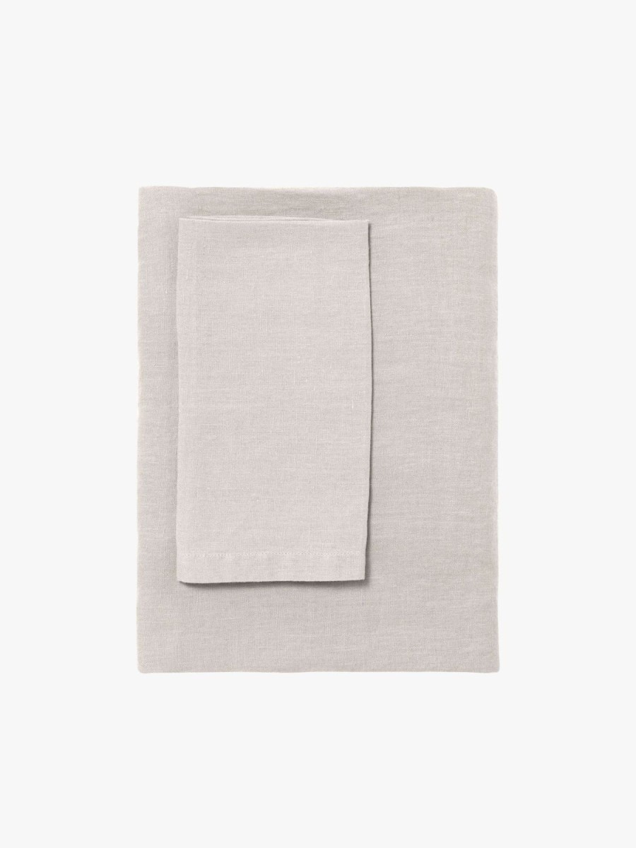 Dining L&M Home | Moss Oatmeal French Linen Table Cloth