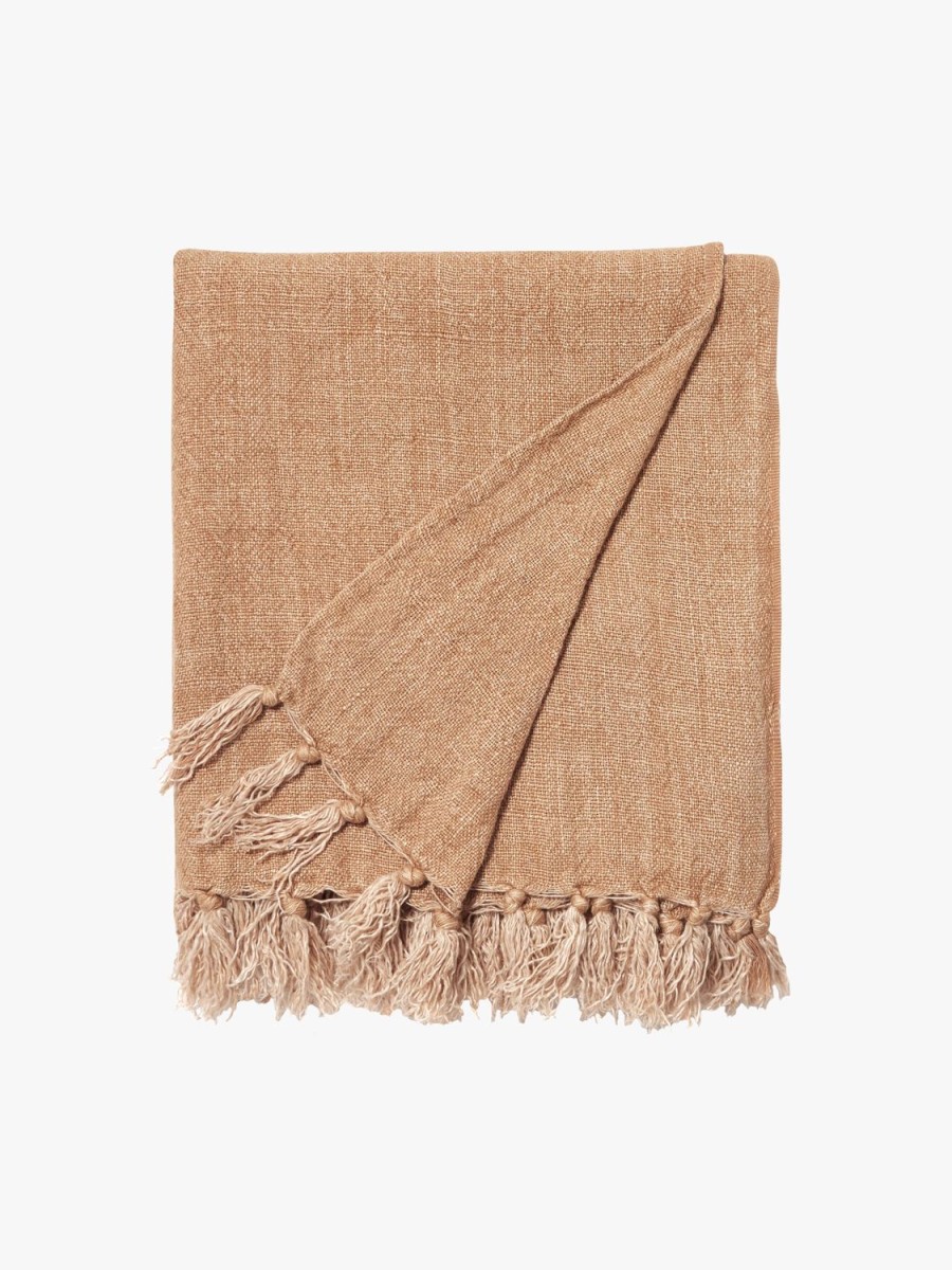 Bedroom L&M Home | Burton Toffee Heavy Linen Throw