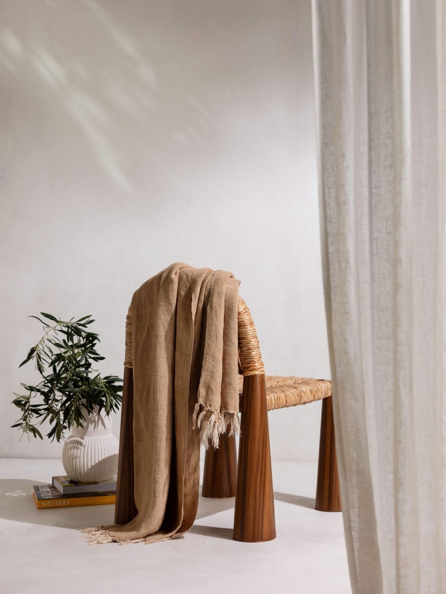 Bedroom L&M Home | Burton Toffee Heavy Linen Throw