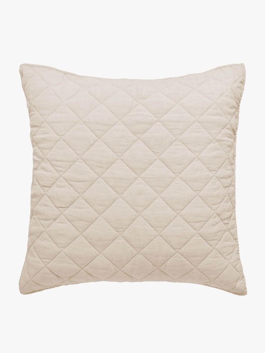 Bedroom L&M Home | Soho Oatmeal Linen & Cotton Quilted Pillowcases