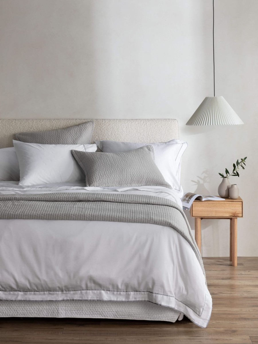 Bedroom L&M Home | Grosgrain Silver Egyptian Cotton Duvet Cover Set