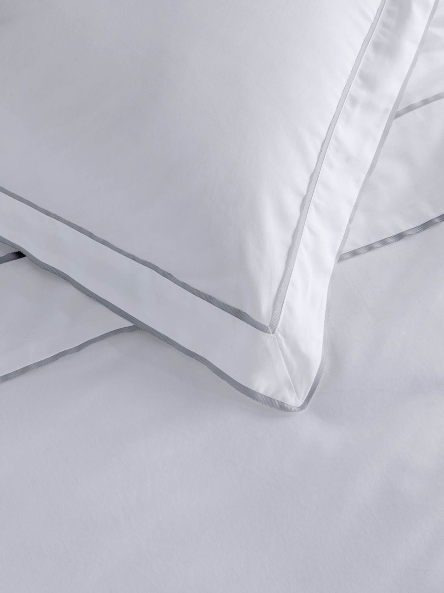 Bedroom L&M Home | Grosgrain Silver Egyptian Cotton Duvet Cover Set