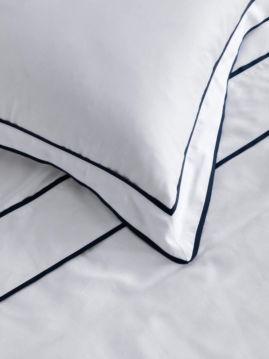 Bedroom L&M Home | Grosgrain Navy Egyptian Cotton Duvet Cover Set