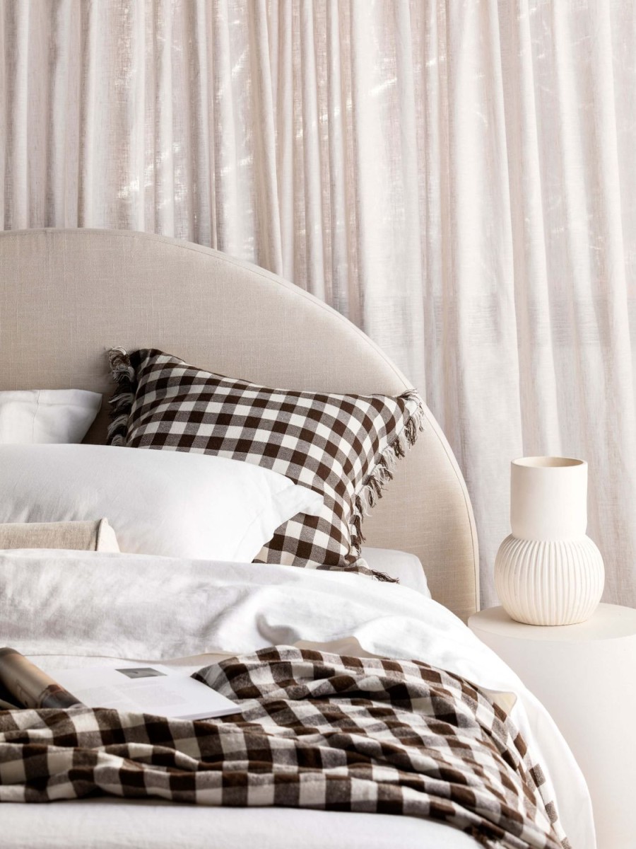 Living L&M Home | Ava Pure Linen Gingham Cushion