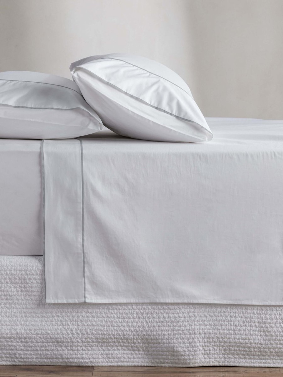 Bedroom L&M Home | Grosgrain Silver Egyptian Cotton Sheet Set