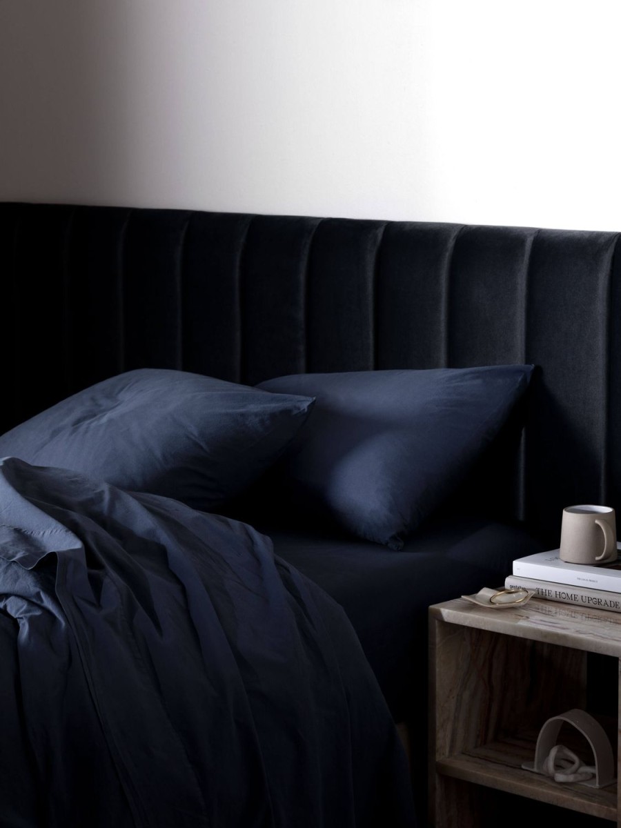 Bedroom L&M Home | Nordic Navy Portuguese Cotton Pillowcases