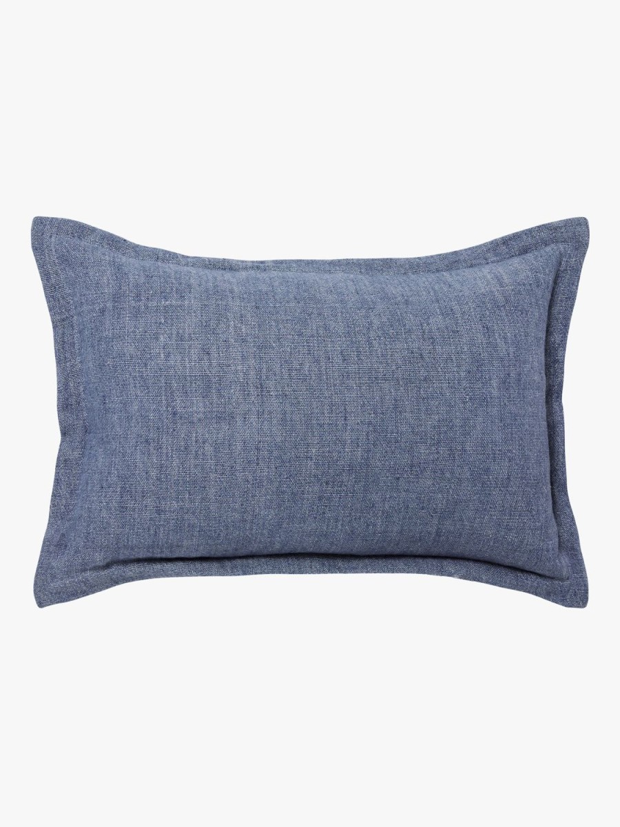 Living L&M Home | Burton Vintage Blue Tailored Heavy Linen Rectangle Cushion