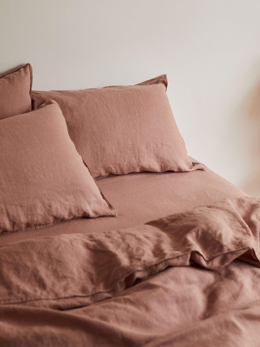 Bedroom L&M Home | Mondo Clay Organic French Linen Duvet Cover Set