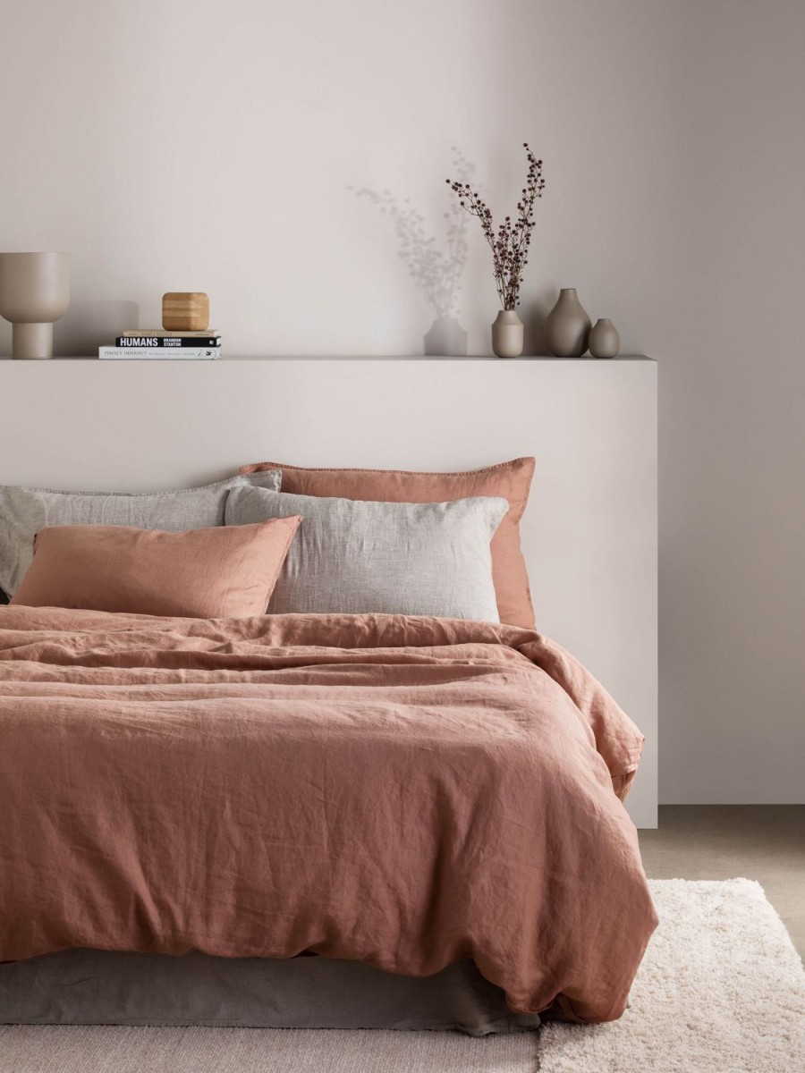 Bedroom L&M Home | Mondo Clay Organic French Linen Duvet Cover Set