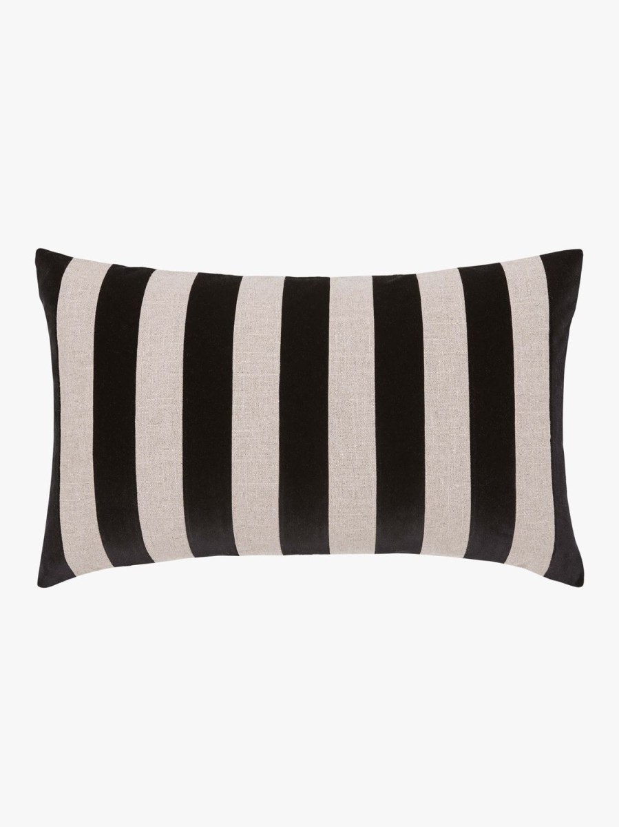 Living L&M Home | Etro Black Stripe Velvet Cushion