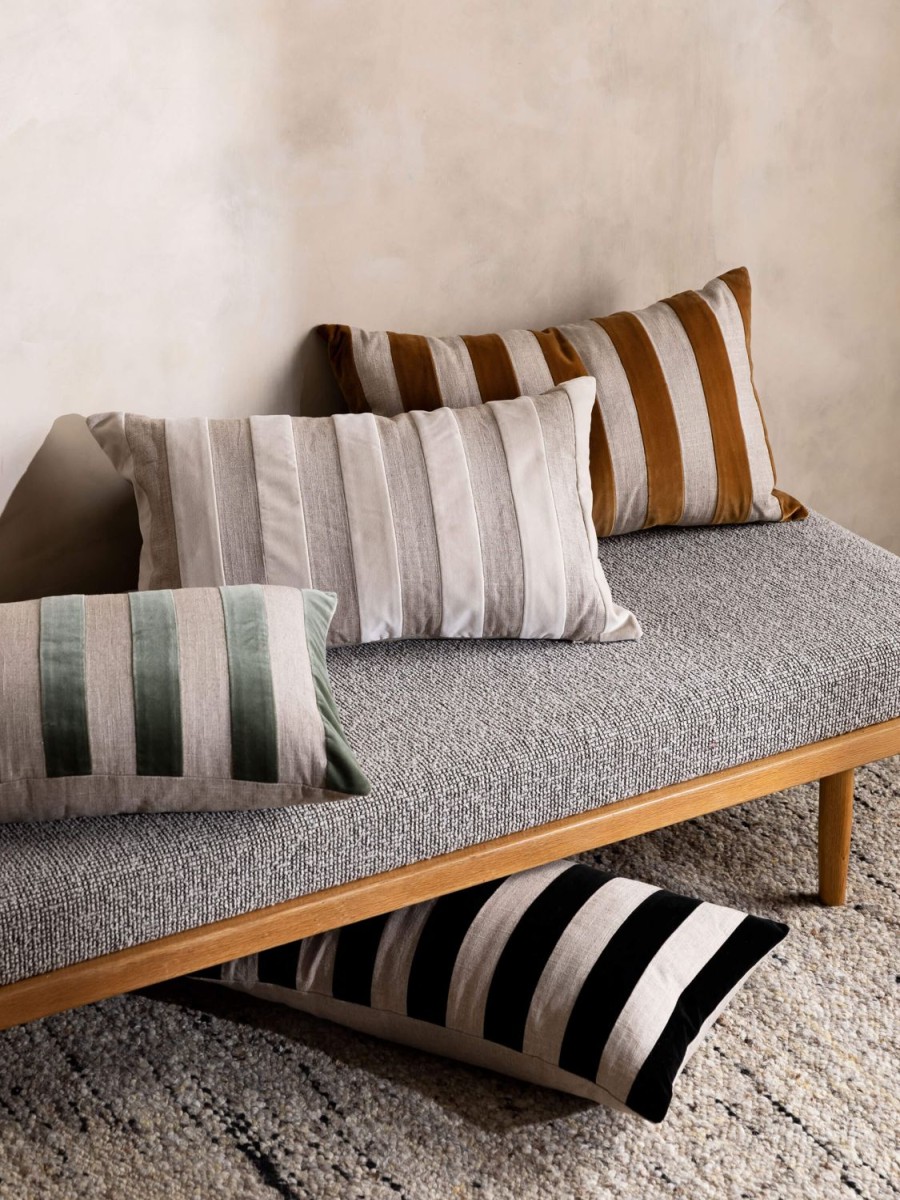 Living L&M Home | Etro Black Stripe Velvet Cushion