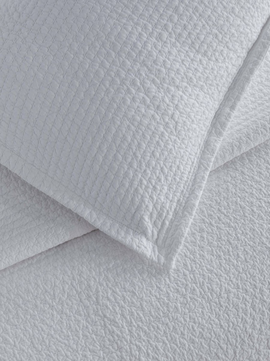 Bedroom L&M Home | Aspen White Pure Cotton Quilted Pillowcases