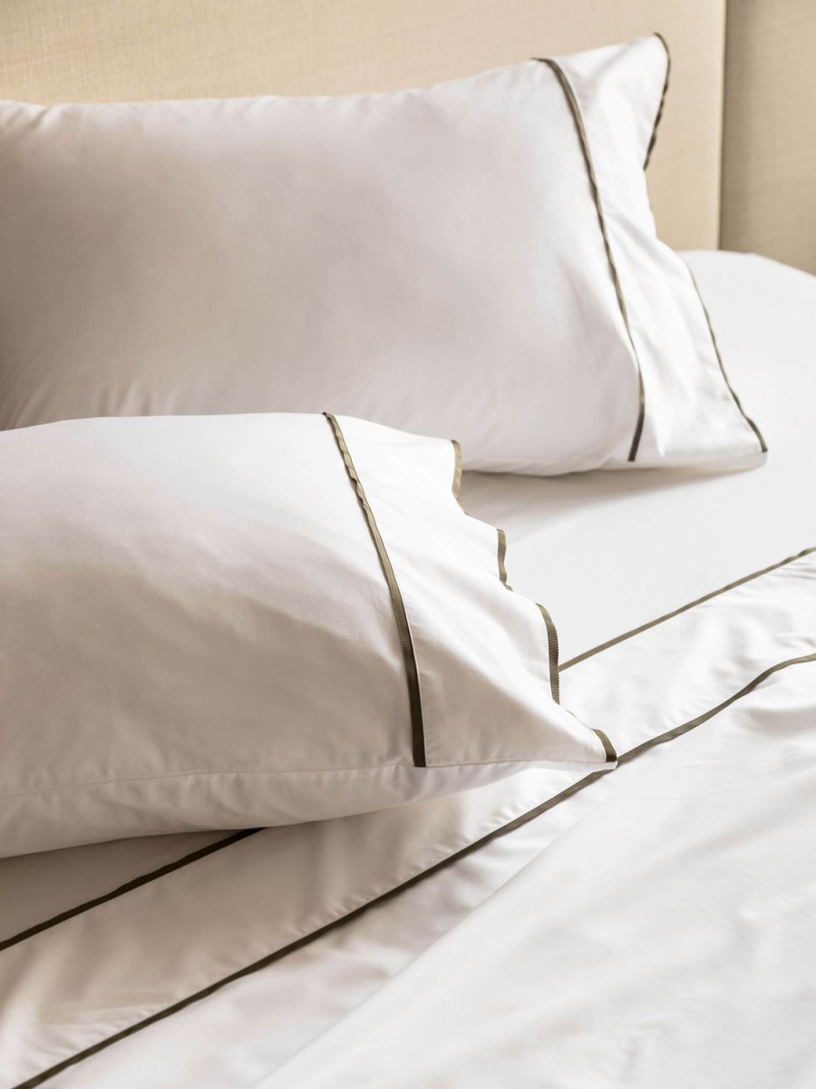 Bedroom L&M Home | Grosgrain Olive Egyptian Cotton Sheet Set