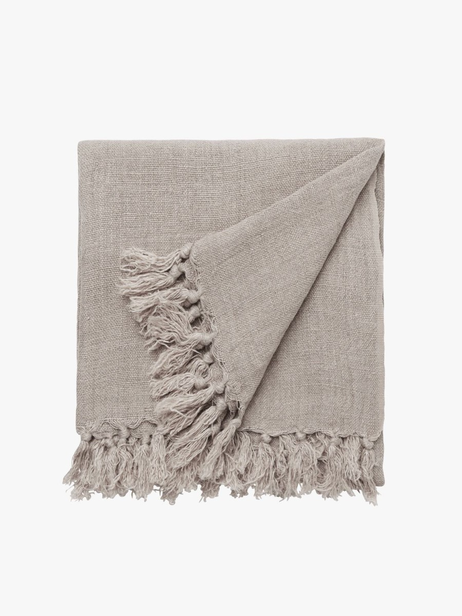 Bedroom L&M Home | Burton Oatmeal Heavy Linen Throw