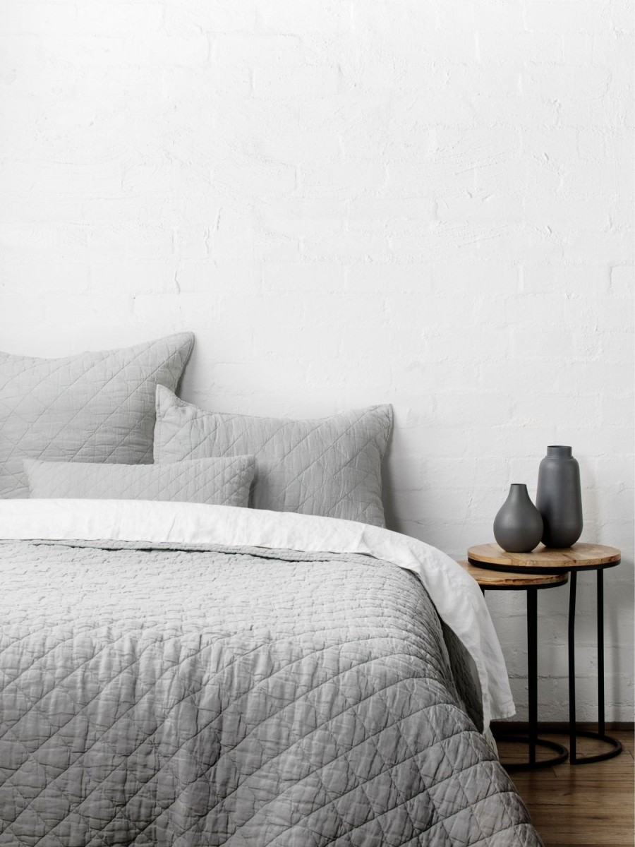 Bedroom L&M Home | Soho Cloud Linen & Cotton Quilted Pillowcases