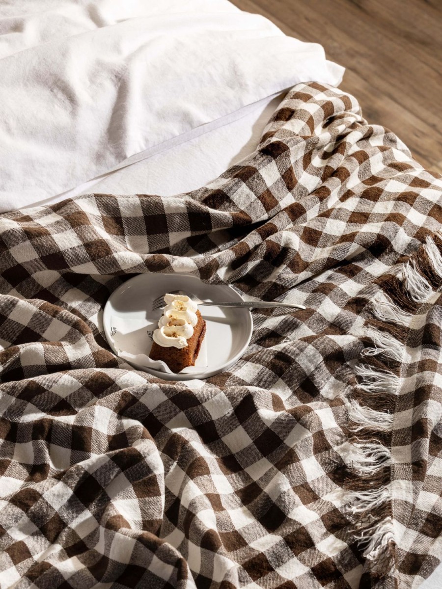 Bedroom L&M Home | Ava Pure Linen Gingham Throw